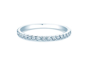 Engagement ring Wave in 14K white gold with diamonds 0.33ct G/SI
