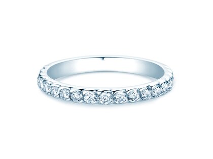 Engagement ring Wave in 14K white gold with diamonds 0.57ct G/SI