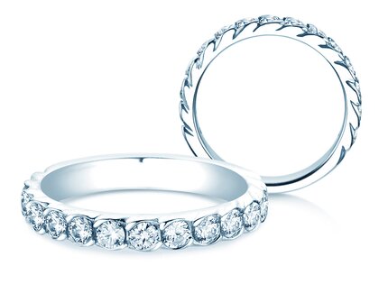 Engagement ring Wave in 14K white gold with diamonds 1.30ct G/SI