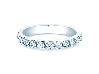 Engagement ring Wave in 14K white gold with diamonds 1.30ct G/SI