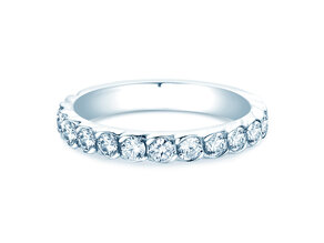 Engagement ring Wave in 14K white gold with diamonds 1.30ct G/SI