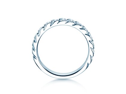 Engagement ring Wave in 14K white gold with diamonds 1.30ct G/SI