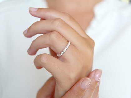 Engagement ring Wave in 14K white gold with diamonds 0.57ct G/SI