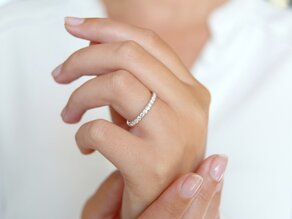 Engagement ring Wave in 14K white gold with diamonds 0.57ct G/SI