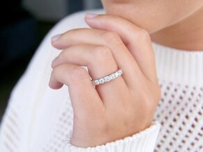 Engagement ring Wave in 14K white gold with diamonds 1.30ct G/SI
