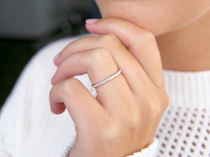 Engagement ring Wave in 14K white gold with diamonds 0.33ct G/SI