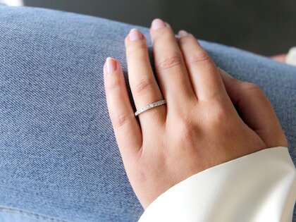 Engagement ring Wave in 14K white gold with diamonds 0.57ct G/SI