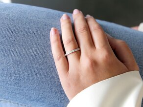 Engagement ring Wave in 14K white gold with diamonds 0.57ct G/SI