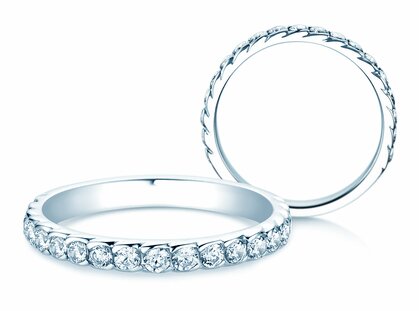 Engagement ring Wave in platinum 950/- with diamonds 0.57ct G/SI