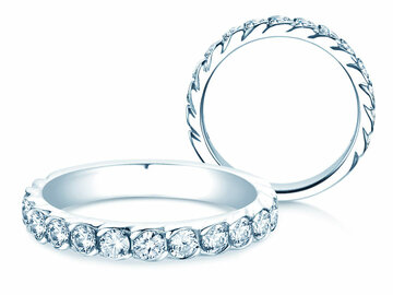 Engagement ring Wave in 14K white gold with diamonds 0.57ct G/SI