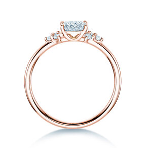Engagement ring Blossom Cushion in 9K rosé gold with natural diamonds 0.29ct G/SI