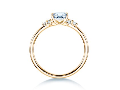 Engagement ring Blossom Emerald in 14K yellow gold with natural diamonds 0.22ct G/VS