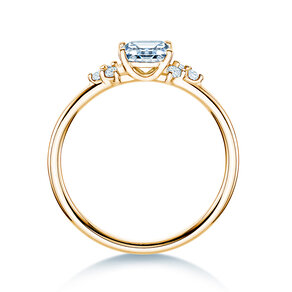 Engagement ring Blossom Emerald in 14K yellow gold with natural diamonds 0.22ct G/VS