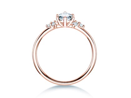 Engagement ring Blossom Marquise in 9K rosé gold with natural diamonds 0.29ct G/SI