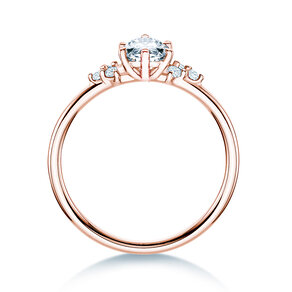 Engagement ring Blossom Marquise in 9K rosé gold with natural diamonds 0.29ct G/SI