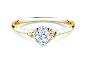 Engagement ring Blossom Oval in yellow gold