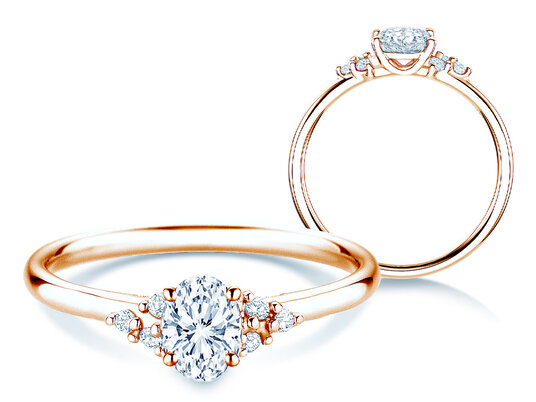 Engagement ring Blossom Oval in rose gold