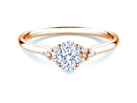 Engagement ring Blossom Oval in rose gold