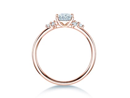 Engagement ring Blossom Oval in 9K rosé gold with natural diamonds 0.29ct G/SI