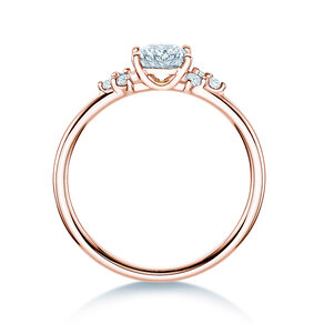 Engagement ring Blossom Oval in 9K rosé gold with natural diamonds 0.29ct G/SI