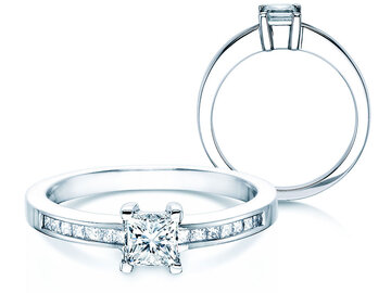 Engagement ring Chloe in 18K white gold with diamonds 0.84ct G/SI
