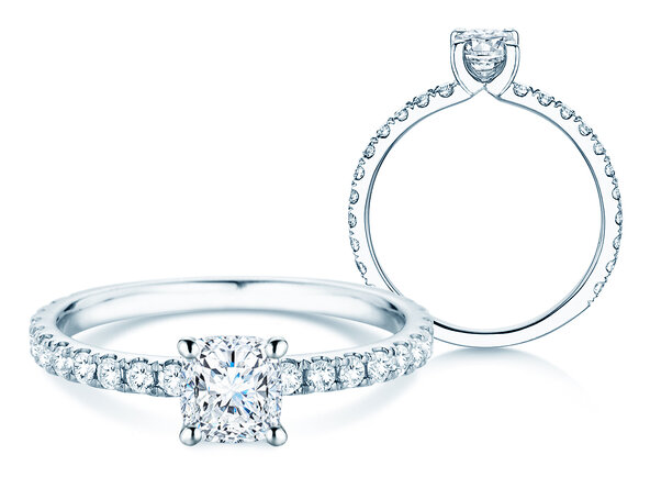 Engagement ring Classic 4 Cushion Pavé