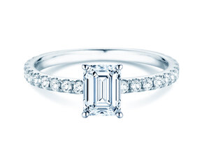 Engagement ring Classic 4 Emerald Pavé