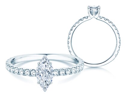 Engagement ring Classic 4 Marquise Pavé