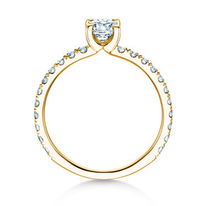 Engagement ring Classic 4 Oval Pavé in 9K yellow gold with natural diamonds 0.87ct G/SI