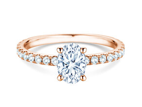 Engagement ring Classic 4 Oval Pavé in rose gold