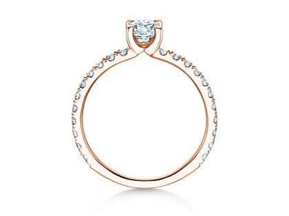 Engagement ring Classic 4 Oval Pavé in rose gold