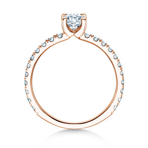 Engagement ring Classic 4 Oval Pavé in rose gold
