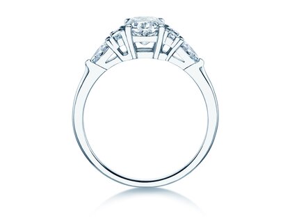 Engagement ring Cushion Marquise in 9K white gold with lab-grown diamonds 1.28ct E/VS