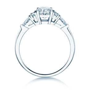 Engagement ring Cushion Marquise in 9K white gold with lab-grown diamonds 1.28ct E/VS