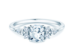 Engagement ring Cushion Marquise in 9K white gold with lab-grown diamonds 1.28ct E/VS