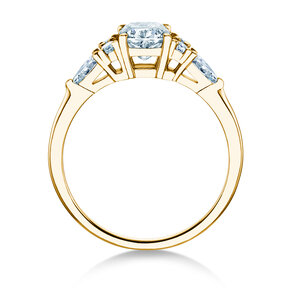 Engagement ring Cushion Marquise in 9K yellow gold with lab-grown diamonds 1.28ct E/VS