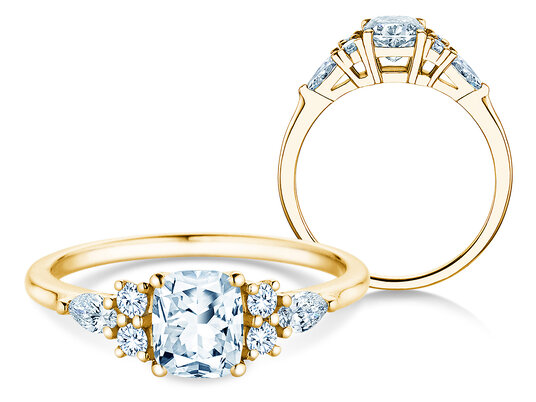 Engagement ring Cushion Marquise Lab-grown diamond