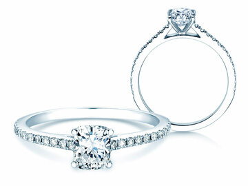 Engagement ring Cushion Pavé