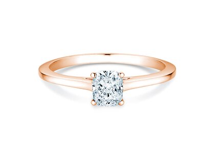 Engagement ring Cushion in 14K rosé gold with diamond 0.50ct G/SI