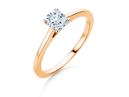 Engagement ring Cushion in 14K rosé gold with diamond 0.50ct G/SI