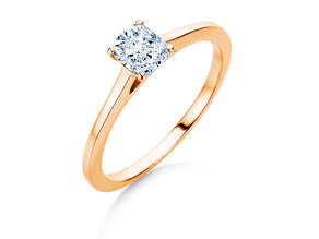 Engagement ring Cushion in 14K rosé gold with diamond 0.50ct G/SI