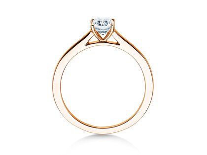 Engagement ring Cushion in 14K rosé gold with diamond 0.50ct G/SI