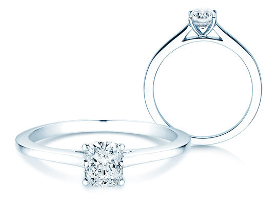 Engagement ring Cushion in 14K white gold with diamond 0.30ct G/SI