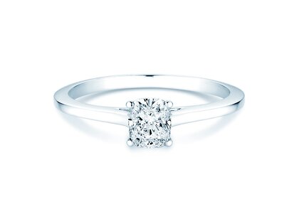 Engagement ring Cushion in 14K white gold with diamond 0.30ct G/SI