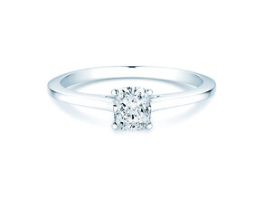 Engagement ring Cushion in 14K white gold with diamond 0.30ct G/SI