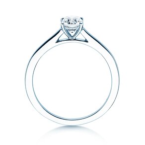 Engagement ring Cushion in 14K white gold with diamond 0.30ct G/SI