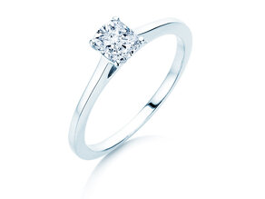 Engagement ring Cushion in 14K white gold with diamond 0.30ct G/SI