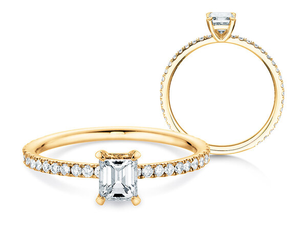 Engagement ring Elaine in 14K yellow gold with diamonds 0.86ct G/VS