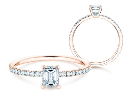 Engagement ring Elaine in 18K rosé gold with diamonds 0.86ct