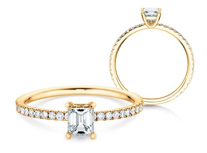 Engagement ring Elaine in 14K yellow gold with diamonds 0.86ct